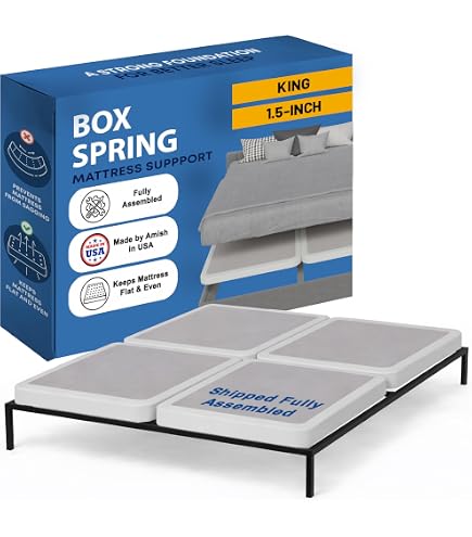 Amazon.com: Greaton, Box Spring Bed Base King Size, 1.5-Inch Wood